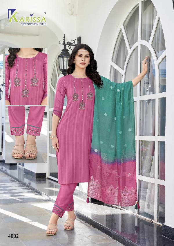 Karissa Opel Vol 4 Premium Kurti Pant With Dupatta Collection